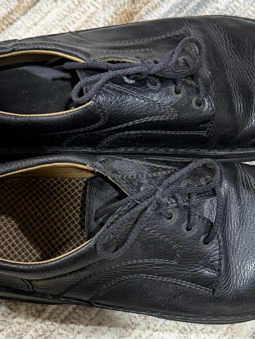 Birkenstock Black Leather Men's Lace-Up Derby Shoes